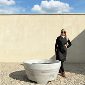 The Capri Pot 110 Colour Greystone (Resin)