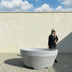 The Capri Pot 150 Colour Greystone (Resin)