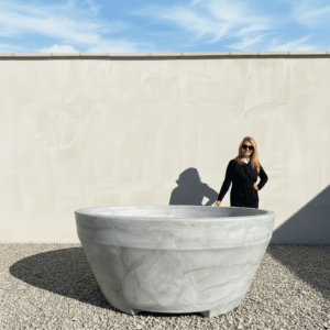 The Capri Pot 185 Colour Greystone (Resin)