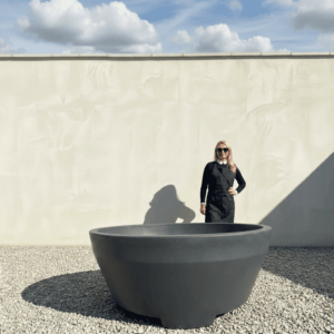 The Capri Pot 150 Colour Charcoal (Resin)