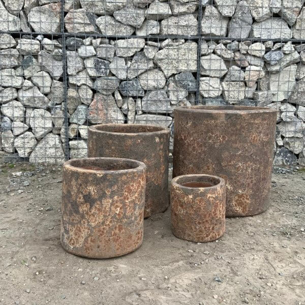 The Atlantis Set Of 3 Pots (DEAL) & 1 Free Cylinder "Golden Rust" Plant Pot - 1 23