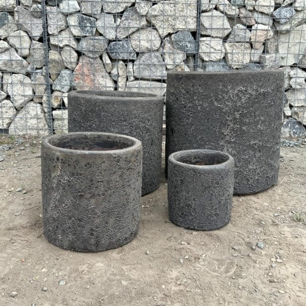 The Atlantis Set Of 3 Pots (DEAL)& Get 1 Free Cylinder "Charcoal" Plant Pot - 1 24