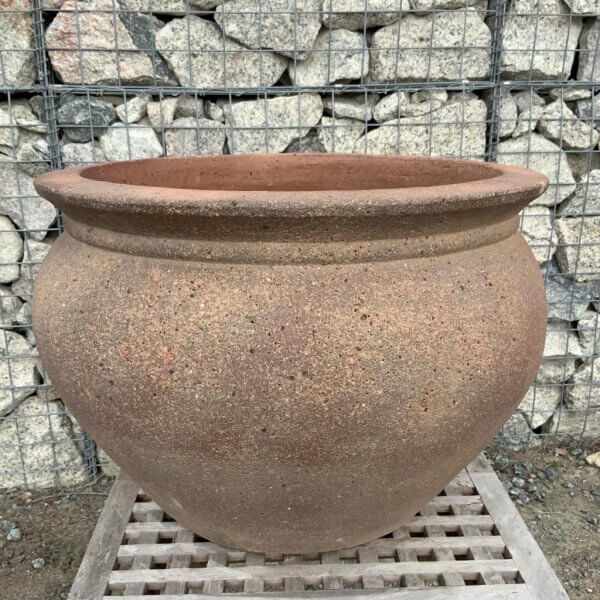 Old Stone 57 "Ho-an Bowl" Plant Pot (Black Vietnamese Clay) - 1 5