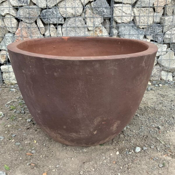 Iron Stone 71 - Egg Shaped Plant Pot (Black Vietnamese Clay) - 1