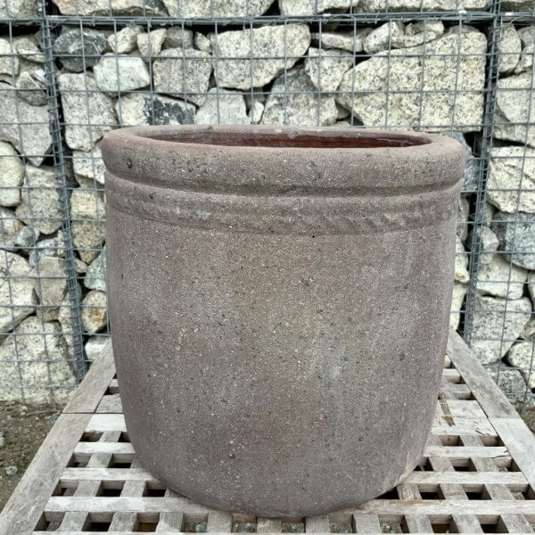 Old Stone 32 Cylinder Plant Pot (Black Vietnamese Clay) - 1 7