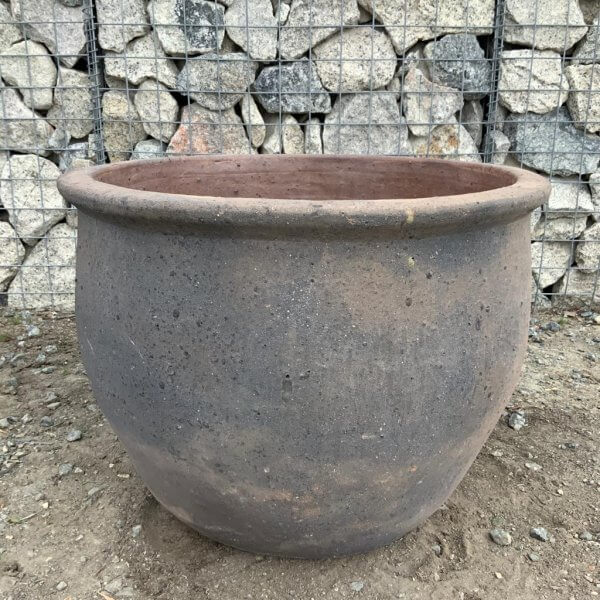 Old Stone 66 "Mu-ong" Plant Pot (Black Vietnamese Clay) - 1 9