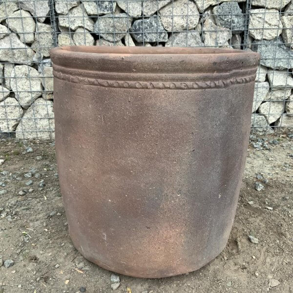 Old Stone 57 Cylinder Plant Pot (Black Vietnamese Clay) - 2 5