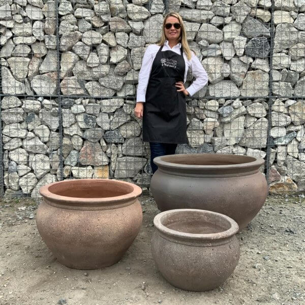 Old Stone Set Of 3 Pots (DEAL) "Ho-an Bowl" Plant Pot (Black Vietnamese Clay) - WhatsApp Image 2023 09 28 at 14.57.03