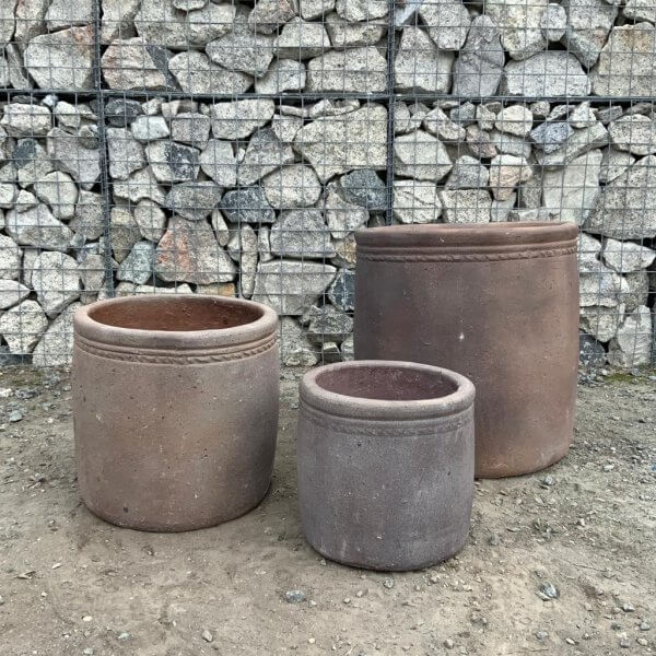 Old Stone Set Of 3 Pots (DEAL) Cylinder Plant Pot (Black Vietnamese Clay) - WhatsApp Image 2023 09 28 at 15.02.27