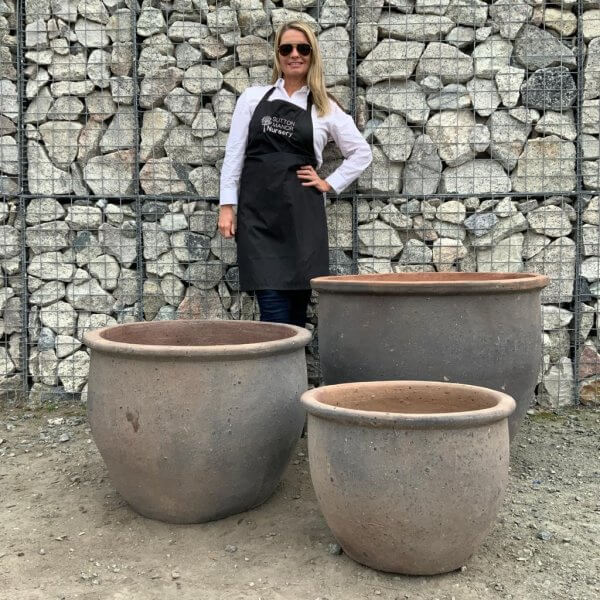 Old Stone Set Of 3 Pots (DEAL) "Mu-ong" Plant Pot (Black Vietnamese Clay) - WhatsApp Image 2023 09 28 at 15.09.00