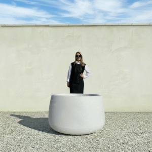 The Barolo Pot 110 Colour White Granite (Resin)