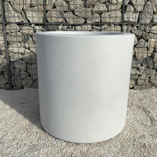 The Sicilian Cylinder Pot 85 Colour Granite White - IMG 8082 scaled