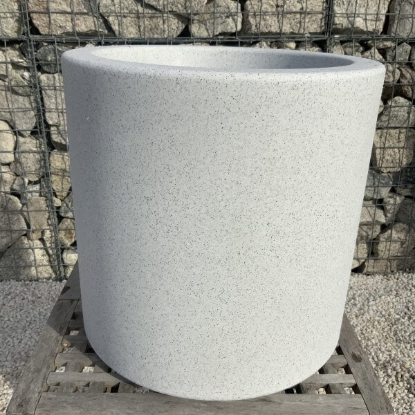 The Sicilian Cylinder Pot 40 Colour Granite White - IMG 8086 scaled