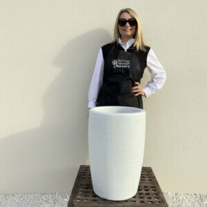 The Pompei Pot 45 Colour White Granite (Resin)