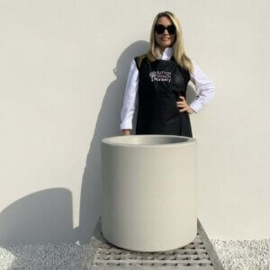 The Sicilian Cylinder Pot 40 Colour Champagne (Resin)
