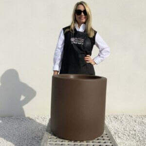 The Sicilian Cylinder Pot 40 Colour Mocha Brown (Resin)