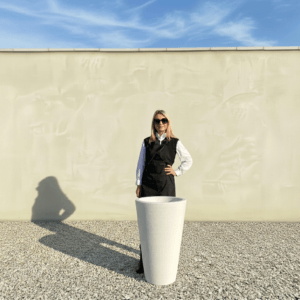 The San Marino Pot 75 Colour White Granite (Resin)