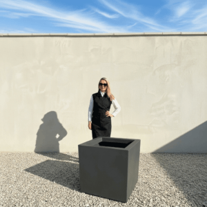 The Venice Cube Pot 65 Colour Charcoal (Resin)