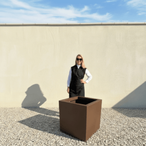 The Venice Cube Pot 65 Colour Mocha Brown (Resin)