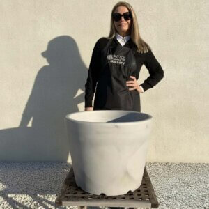 The Capri Pot 50 Colour Grey Stone (Resin)