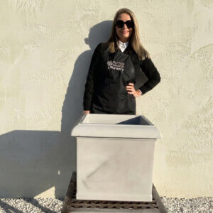 The Como Cube Pot 45 Colour Grey Stone (Resin)