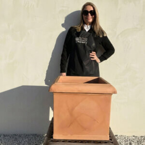 The Como Cube Pot 45 Colour Terracotta (Resin)