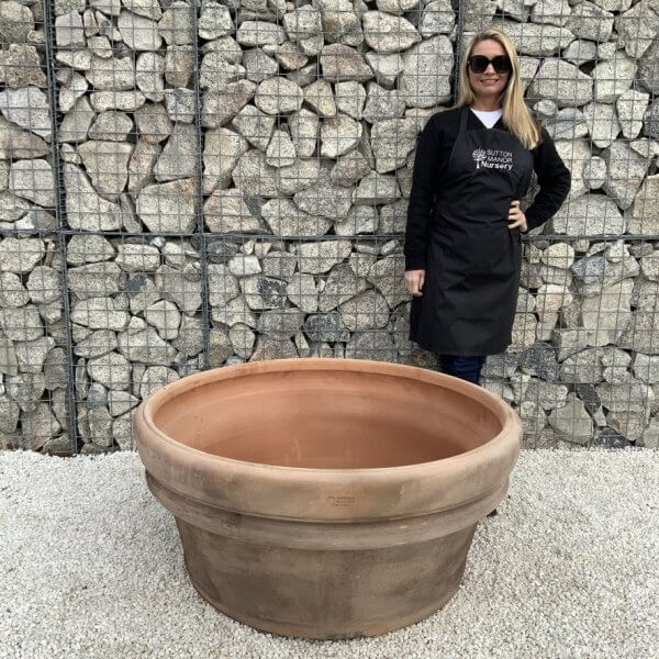 Terracotta Tuscan Aged Pot Shallow Bowl 110 (Handmade) - 9CD7C65B 09F8 4338 BB16 B312E4ACBC1F 1 105 c