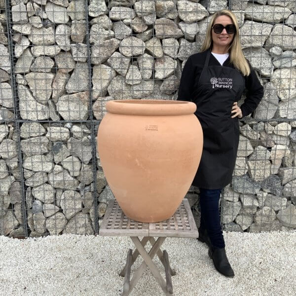 Terracotta Tuscan Jar / Urn (Handmade) Medium - C3B04E4E 1D4E 46F8 B249 651E76B796E9 1 105 c
