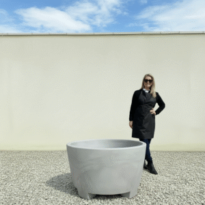 The Amalfi Pot 100 Colour Greystone (Resin)