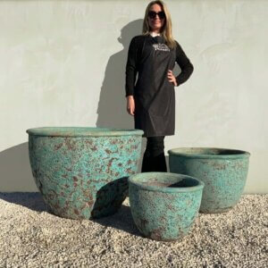 The Tam Coc Atlantis Shades Of Ocean Green Plant Pots