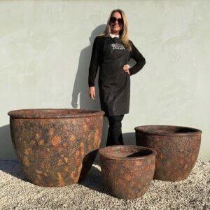 The Tam Coc Atlantis Shades Of Golden Rust Plant Pots