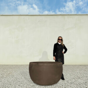 Etrusca Dark Terracotta Tuscan Big Bell Plant Pot 105 (Handmade)