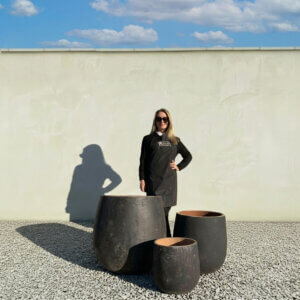 The Can Tho Wabi-Sabi Noir Plant Pots