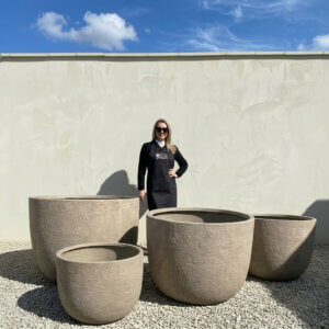 The Egg Pot Fibre Clay Champagne Plant Pots