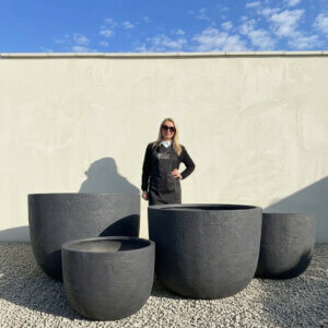 The Egg Pot Fibre Clay Charcoal Plant Pots
