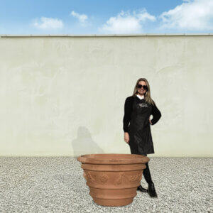 Terracotta Tuscan Pot Garland Rolled Rim Large 90 (Handmade)