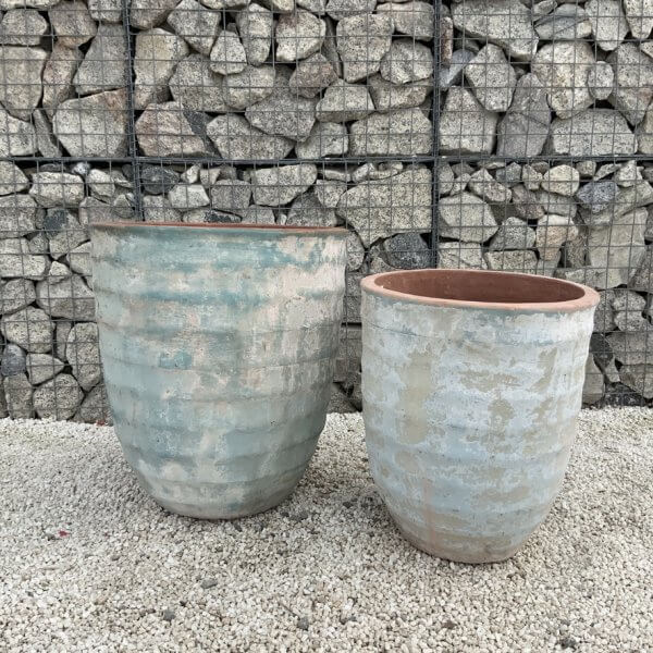 The Ninh Binh Wabi-Sabi Colour Sea Green Plant Pots - Image 2