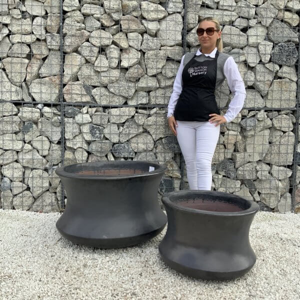 The Rach Gia Glazed Shades Of Grey Plant Pots