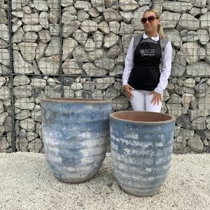 The Ninh Binh Wabi-Sabi Colour Ocean Blue Plant Pots