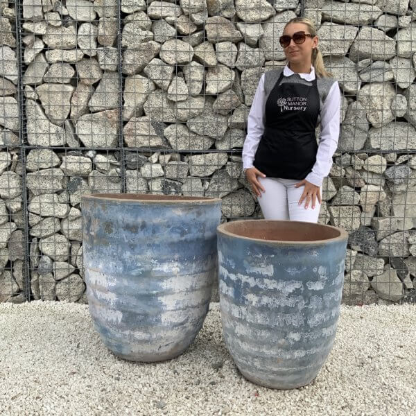 The Ninh Binh Wabi-Sabi Colour Ocean Blue Plant Pots