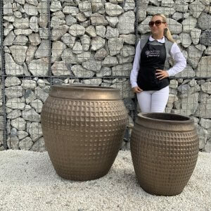 The Phu Yen Glazed Golden Bronze Plant Pots