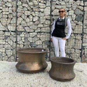 The Rach Gia Glazed Golden Bronze Plant Pots