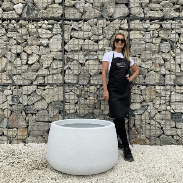 The Barolo Pot 80 Colour Granite White (Resin)