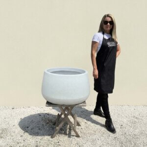 The Barolo Pot 65 Colour Granite White (Resin)