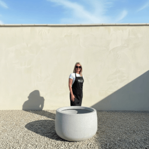 The Barolo Pot 80 Colour Granite White (Resin)