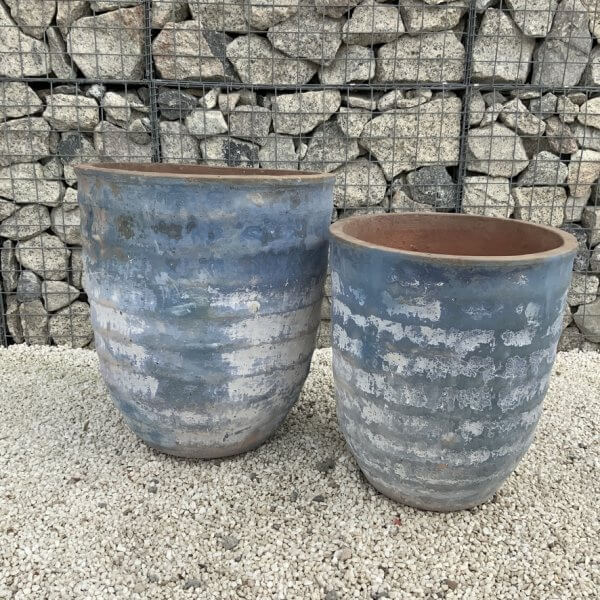 The Ninh Binh Wabi-Sabi Colour Ocean Blue Plant Pots - Image 2