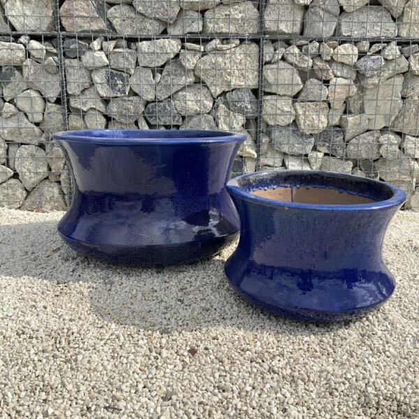 The Rach Gia Glazed Royal Azure Blue Plant Pots - Image 2