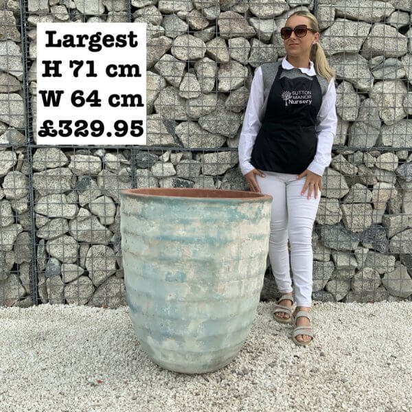 The Ninh Binh Wabi-Sabi Colour Sea Green Plant Pots - Image 3