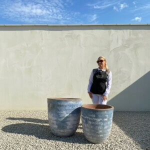 The Ninh Binh Wabi-Sabi Colour Ocean Blue Plant Pots