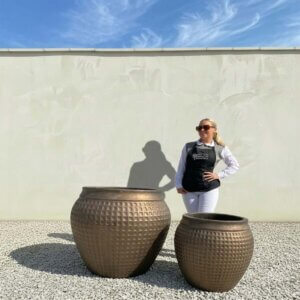 The Phu Yen Glazed Golden Bronze Plant Pots